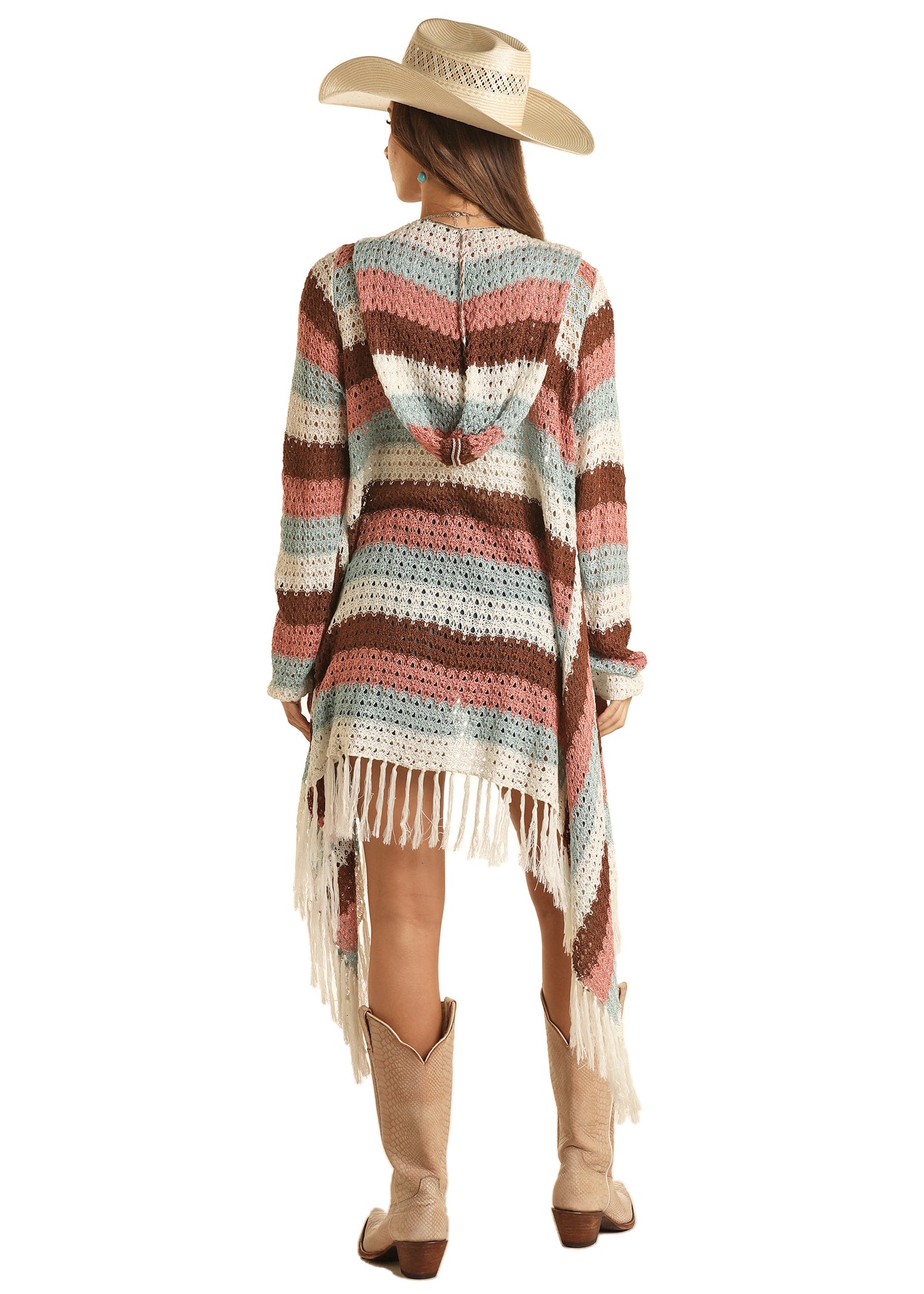 Italian Ice Cream Crochet Hooded Cardigan