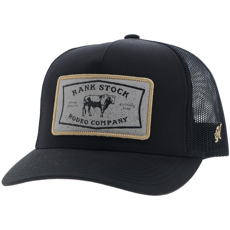 The Rank Stock Hat by Hooey in Black/Black Patch