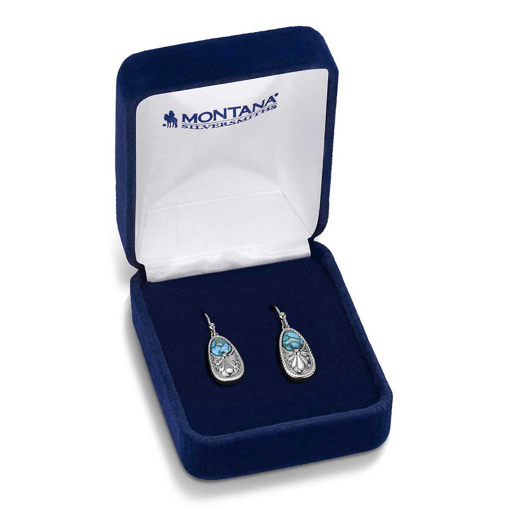 Pointed Path Turquoise Earrings by Montana Silversmiths
