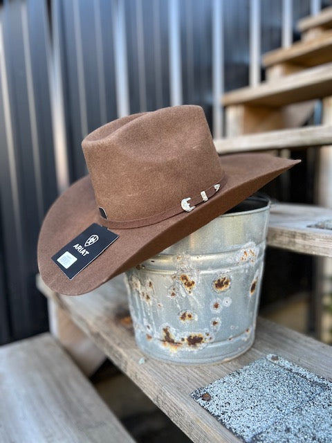 ARIAT Added Money 2X Chocolate Felt Cowboy Hat