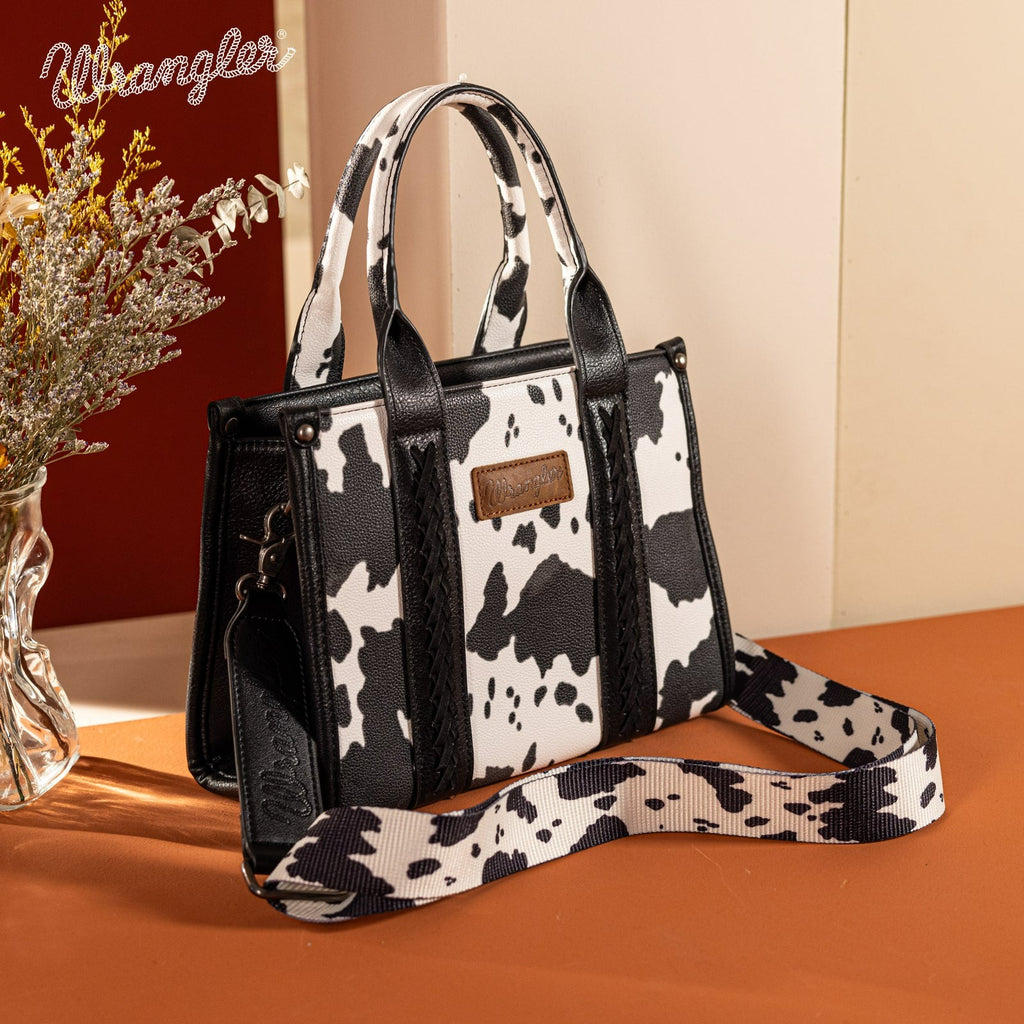 The Dairy Delight Wrangler Mini Tote Purse in Black/White