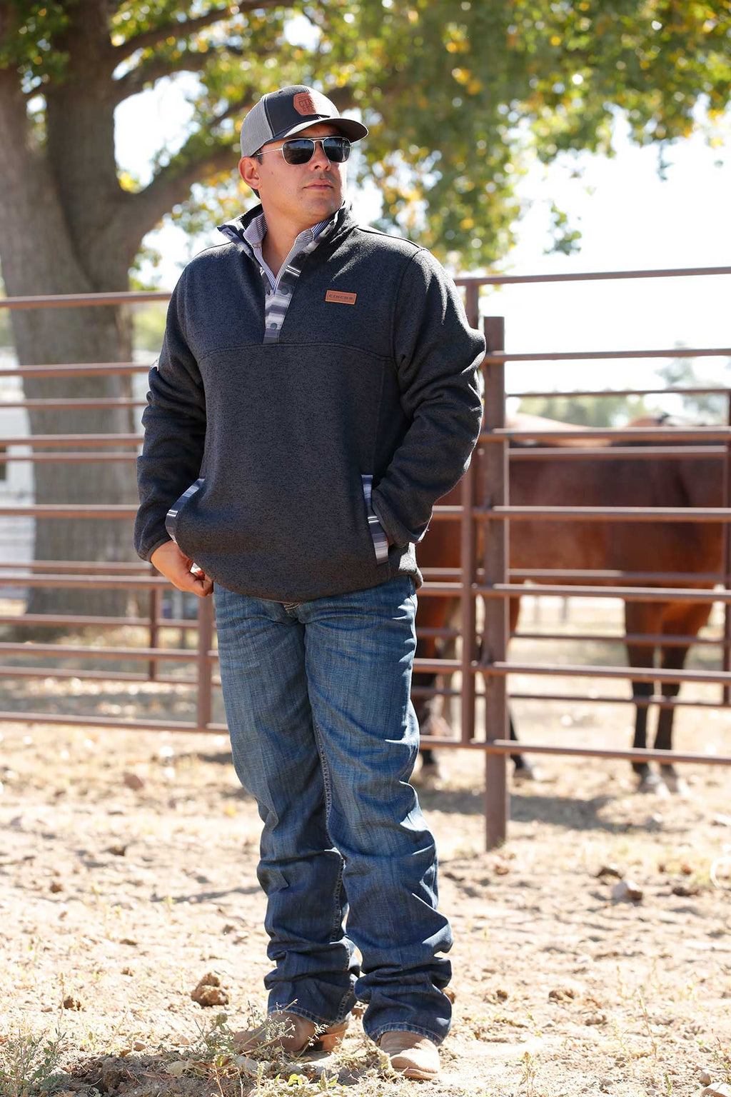 The Black Canyon City Thick Fleece Snap Up Men's by Cinch