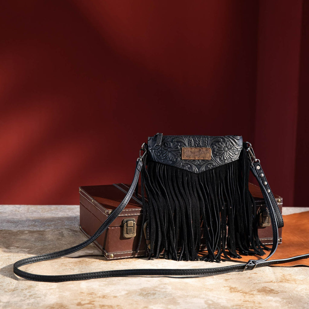 The Fancy Carved Wrangler Clutch Purse - Black Licorice