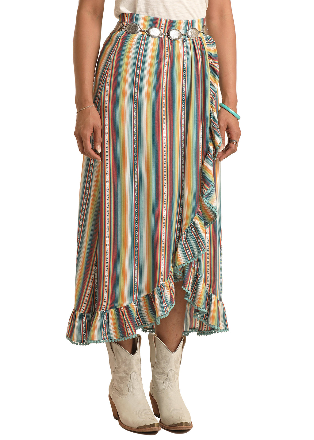 Cowgirl Tuxedo Ruffle Wrap Skirt by Panhandle