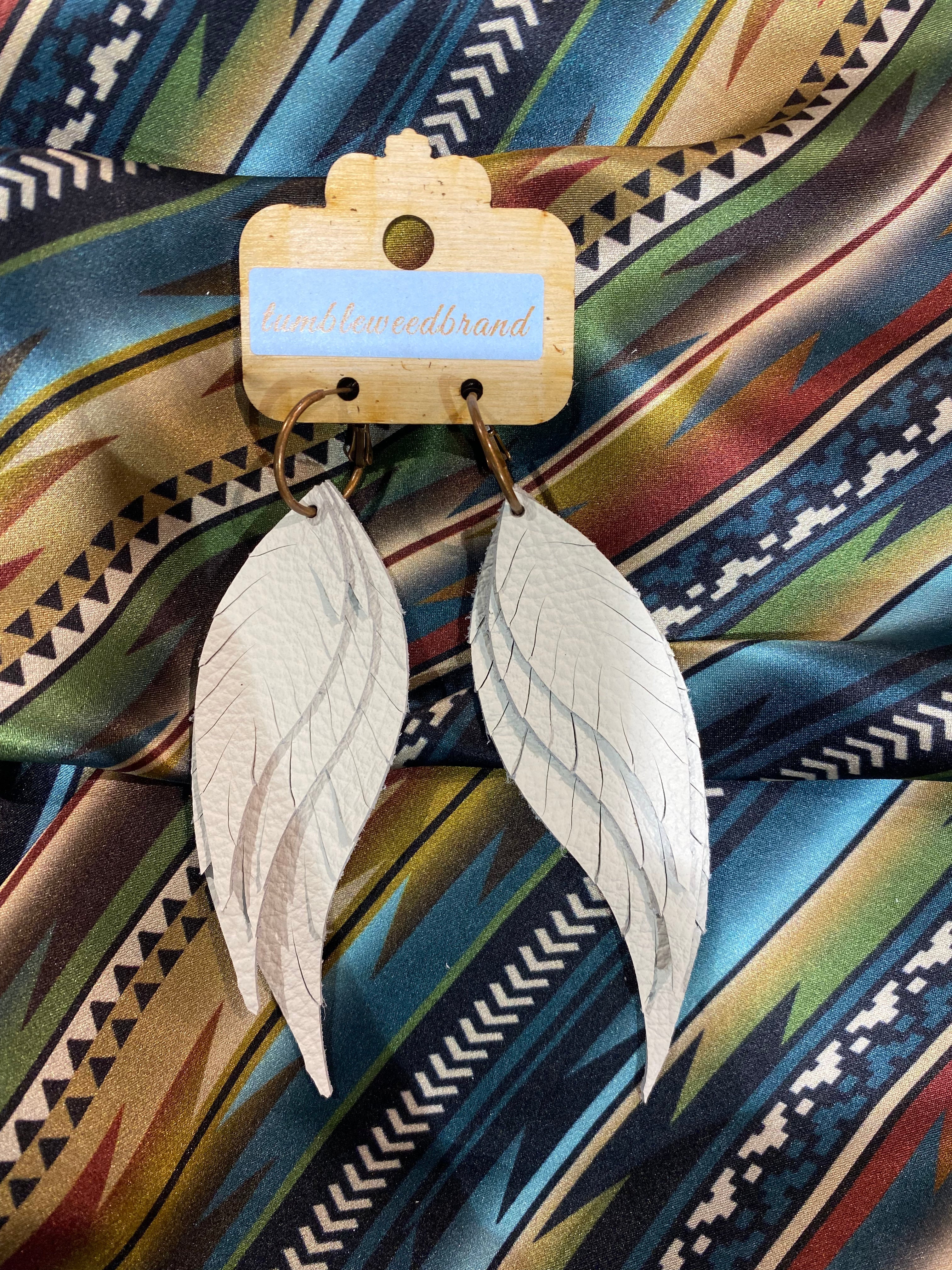 Heavenly White Angel Wing Earrings