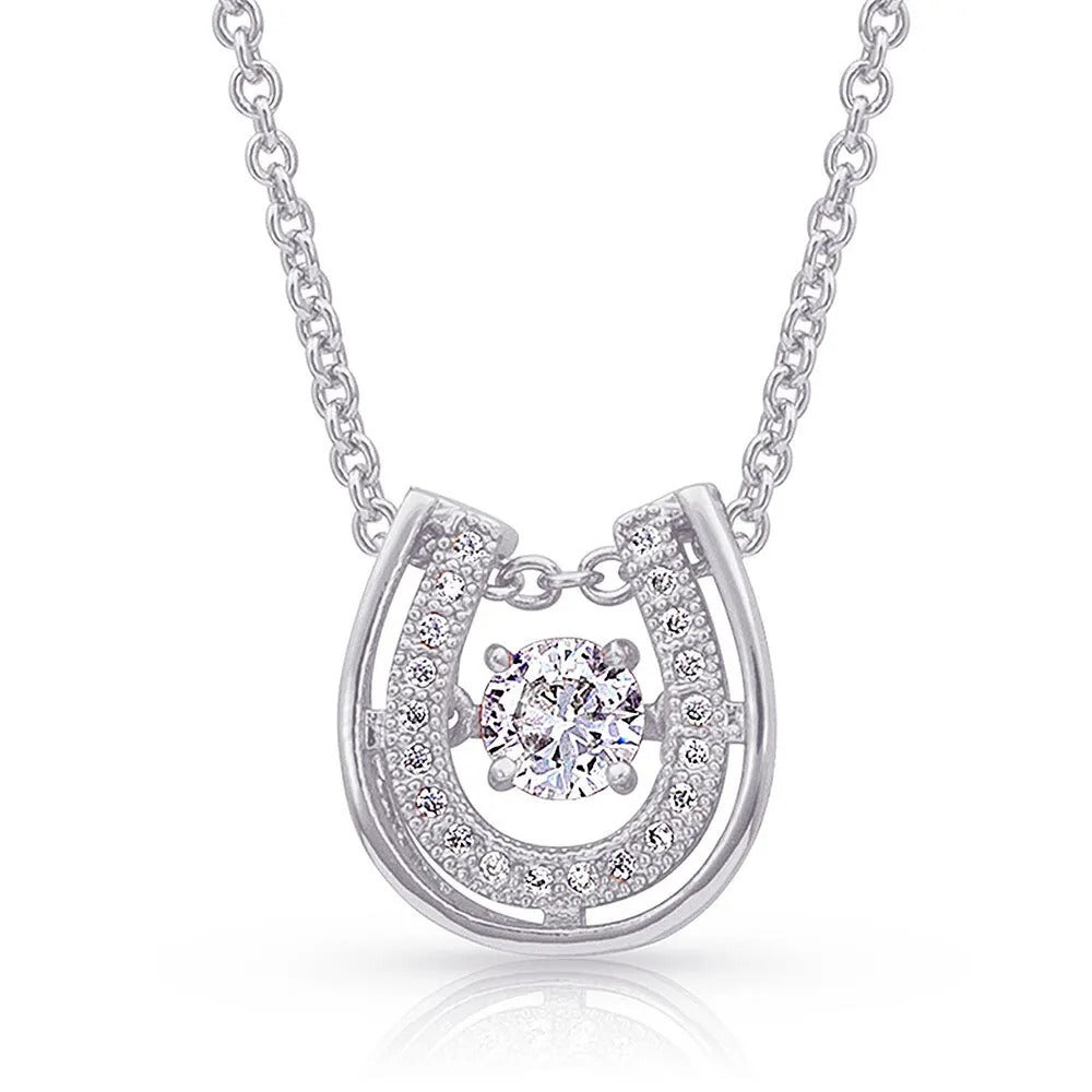 Dancing with Luck Horseshoe Necklace by Montana Silversmiths