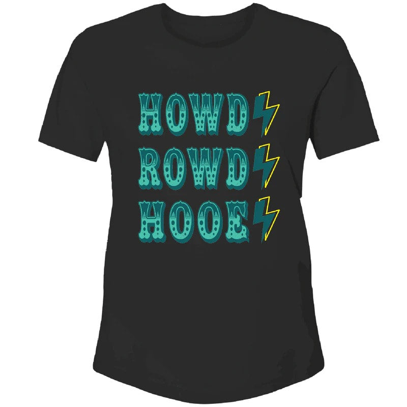 Howdy Rowdy Hooey Black Tee