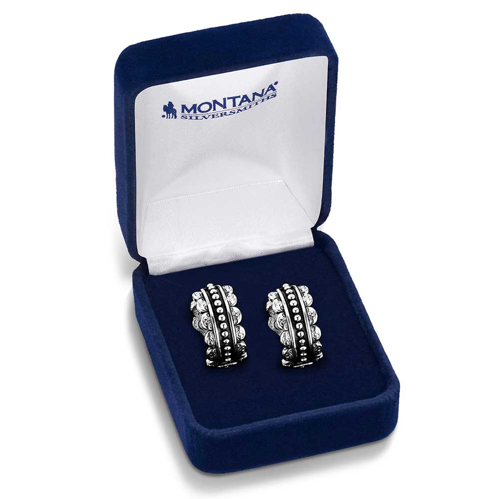 Petal Edge Hoop Earrings by Montana Silversmiths