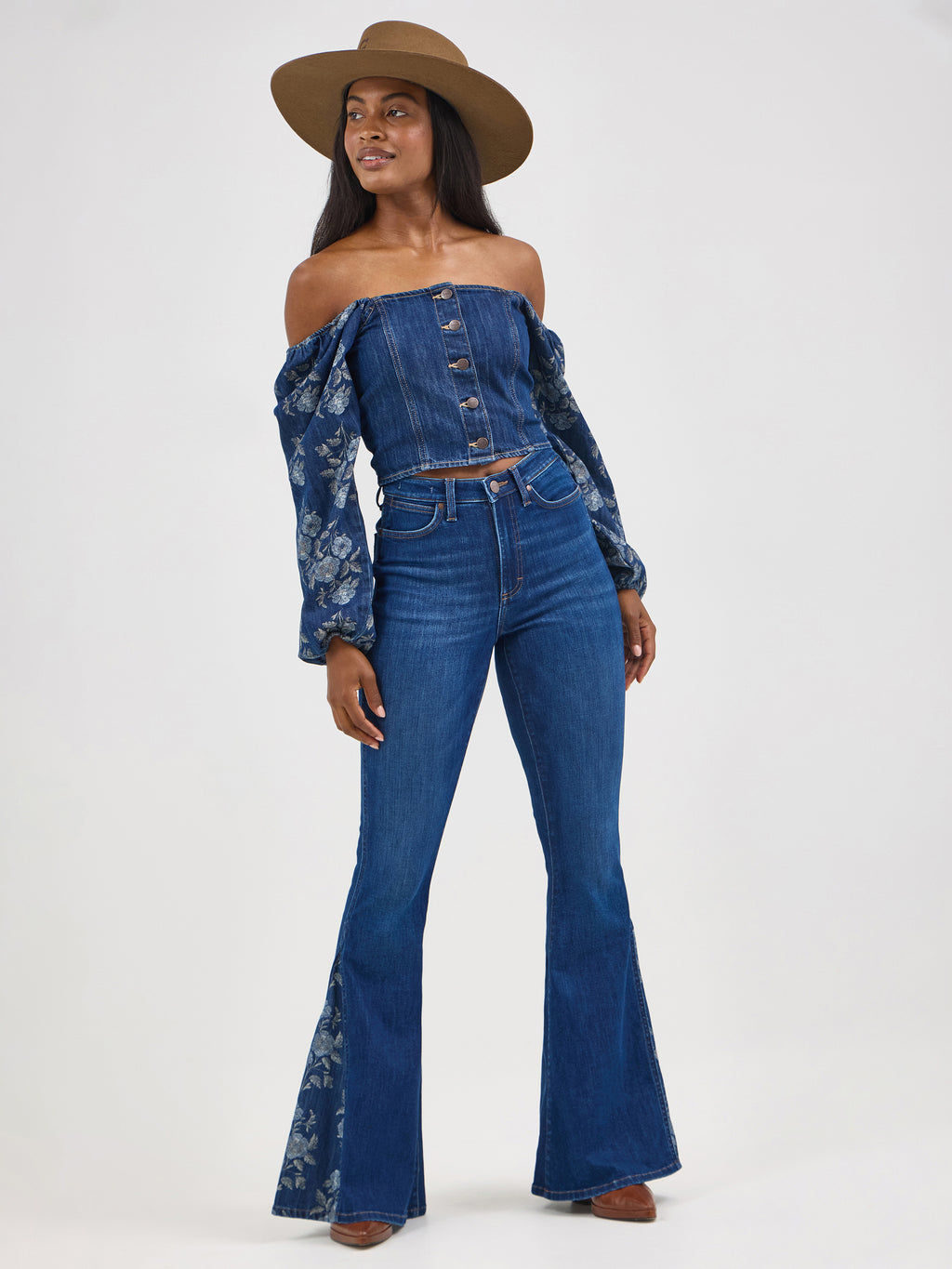 The Jessica Jane Jean Floral Corset Top by Wrangler