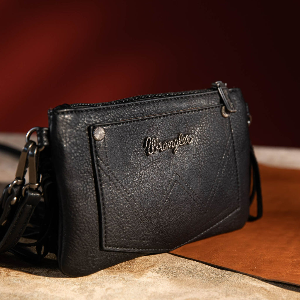 The Fancy Carved Wrangler Clutch Purse - Black Licorice