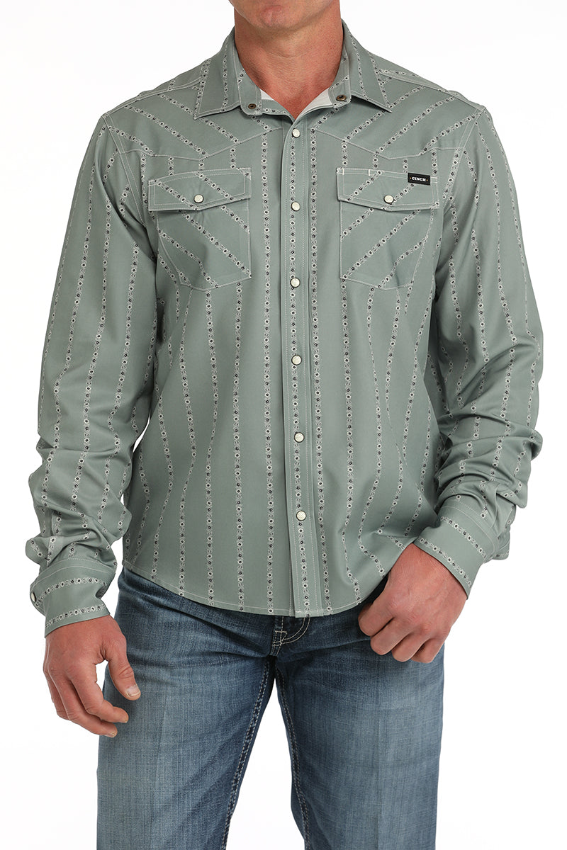 The Down Home Arenaflex Men's Pearl Snap Camp Shirt by Cinch