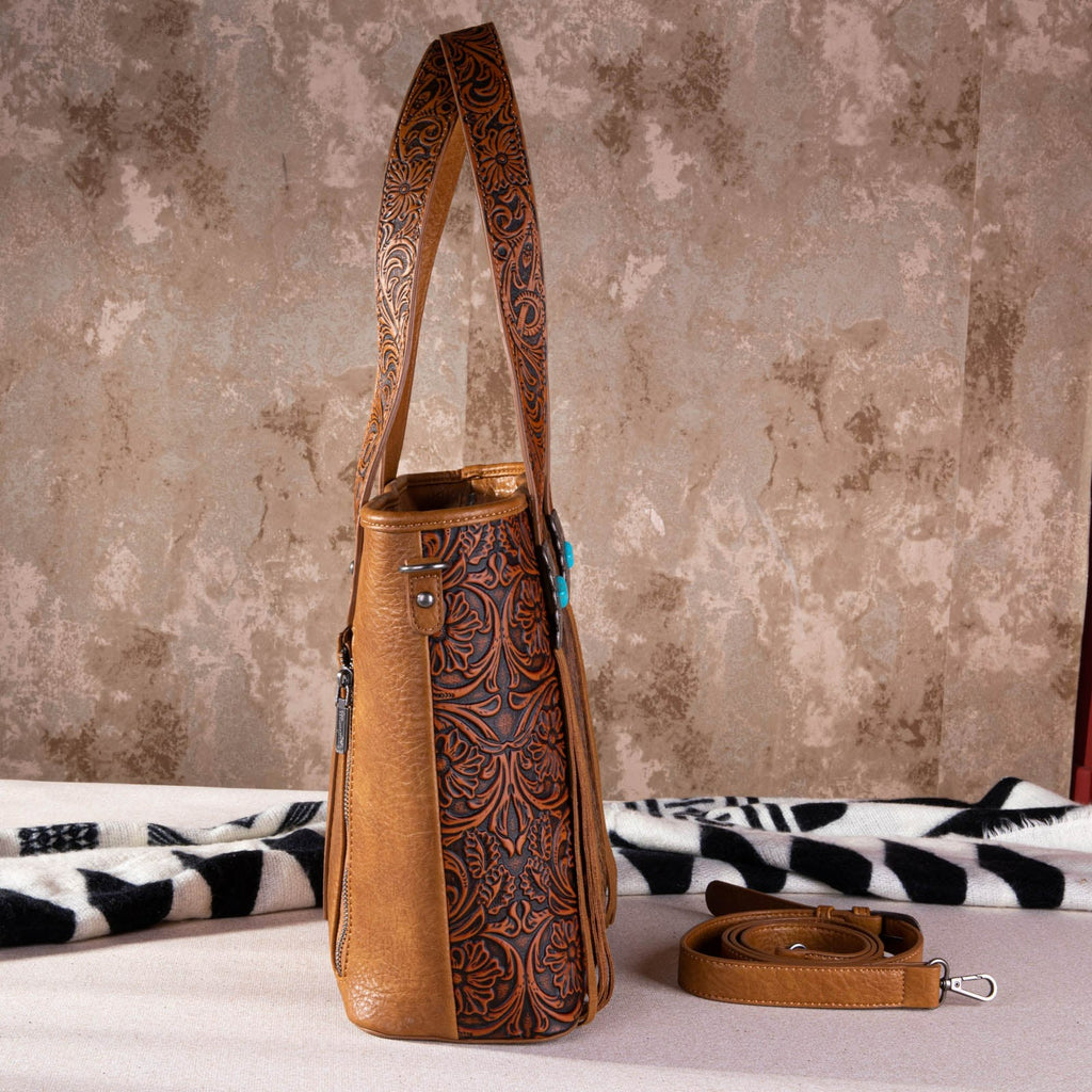 The High Brow Cat Wrangler Tote Purse in Red Brindle