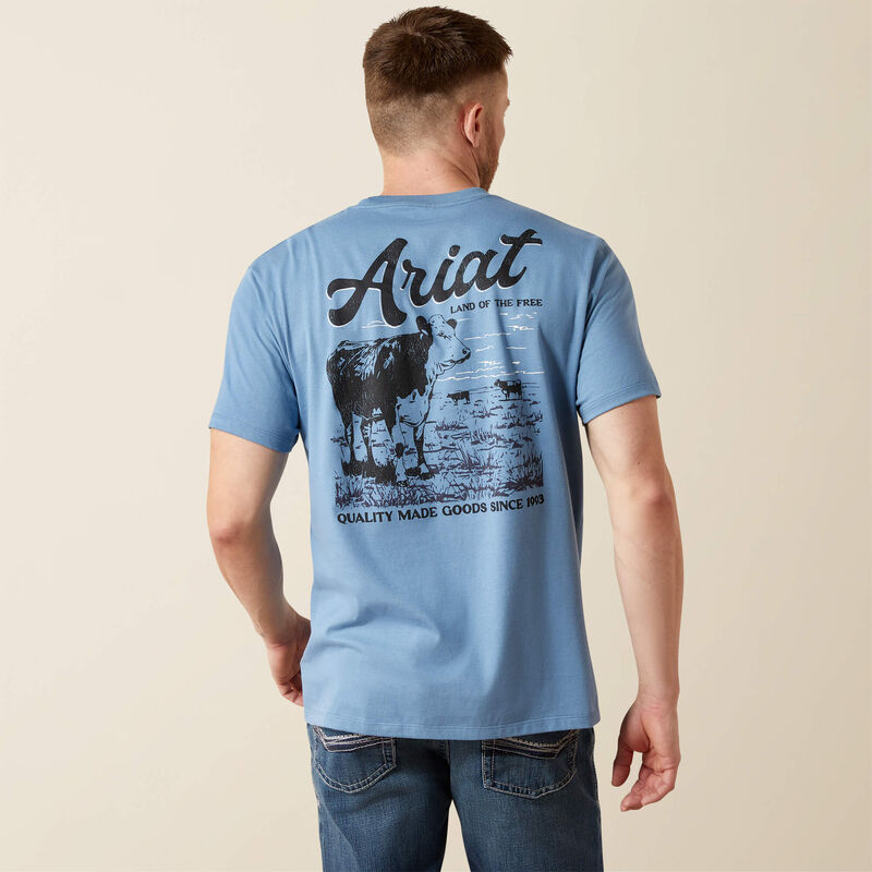 The Quality Hereford Tee by ARIAT in Heron Blue