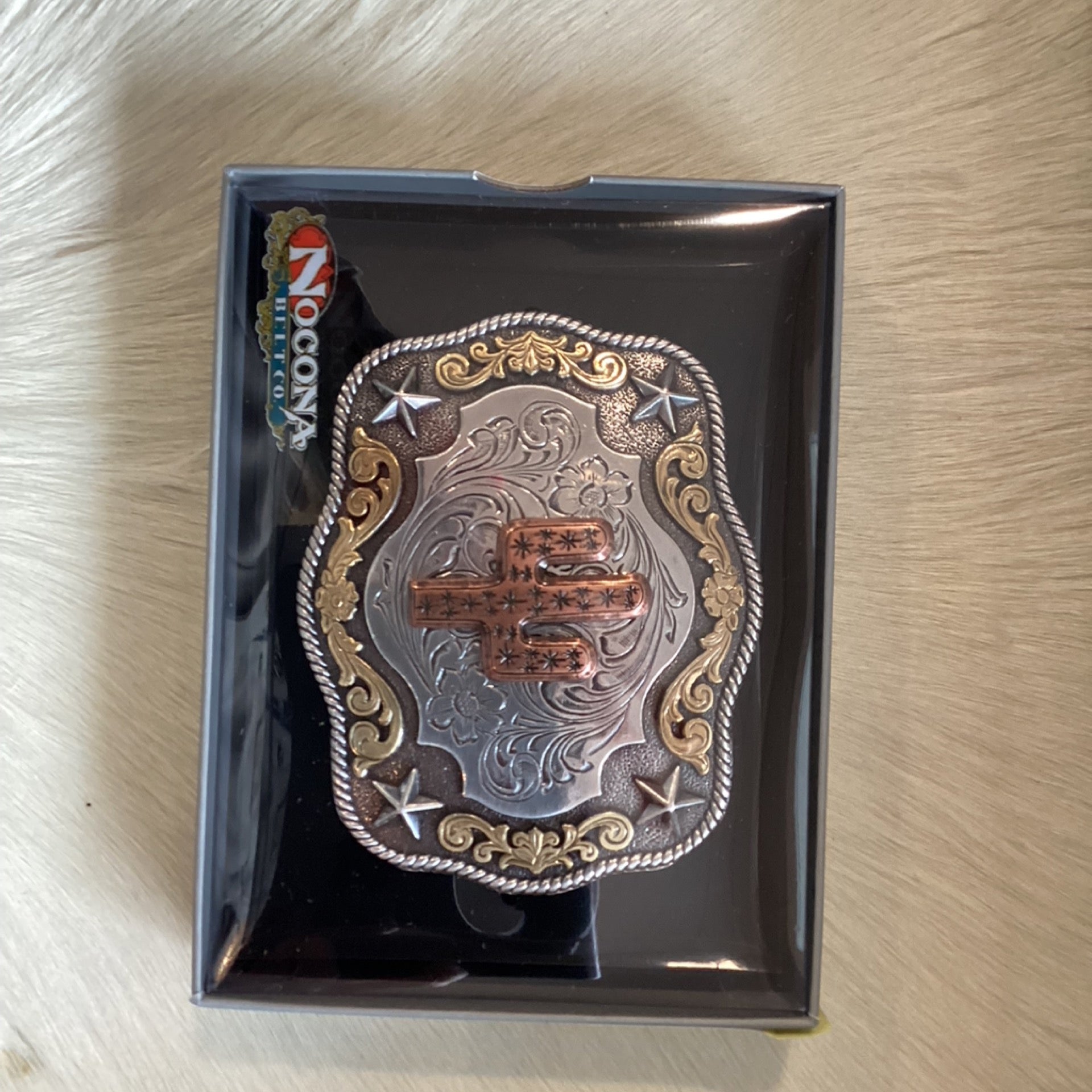 The Copper Cactus Belt Buckle by Nocona