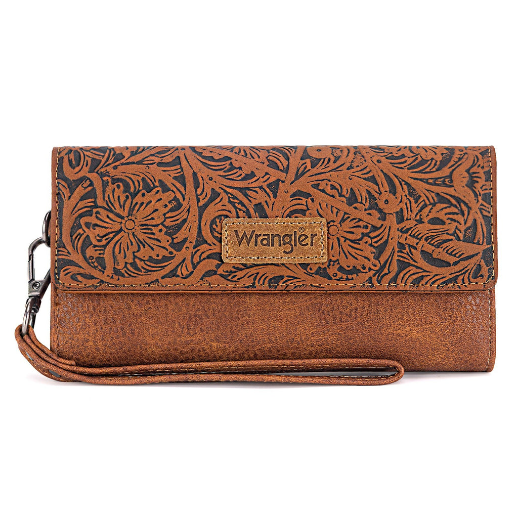 The Darla Mae Carved Wrangler Wallet - Caramel