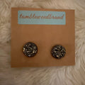 Black Gold Druzy Stud Earring