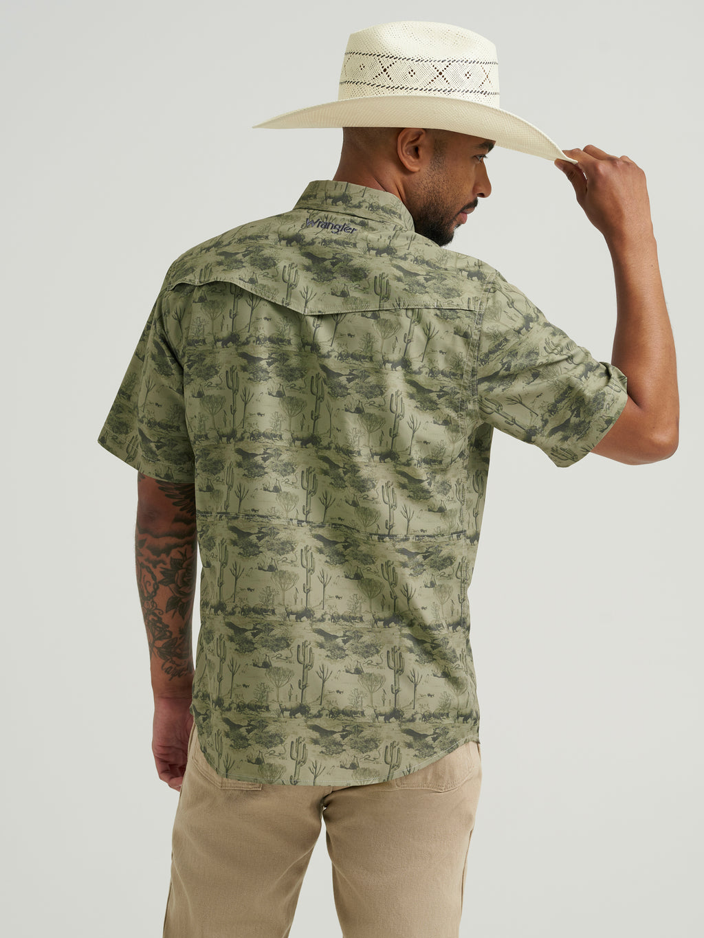 Olivine Performance Men's SS Pearl Snap Shirt by Wrangler