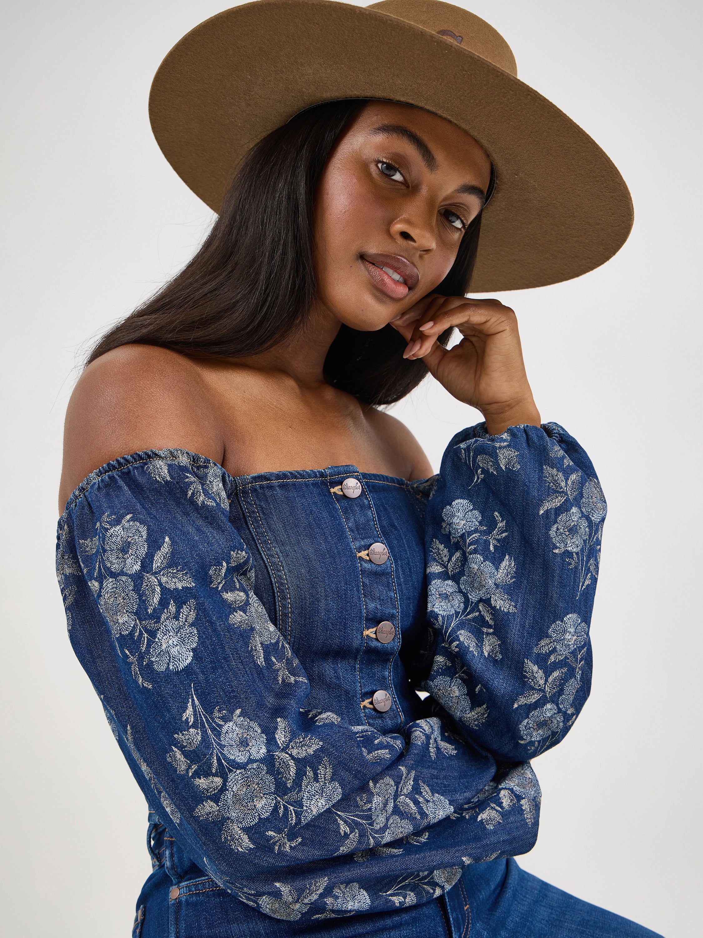 The Jessica Jane Jean Floral Corset Top by Wrangler