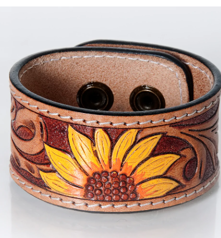 Sunflowers & Turquoise Cuff