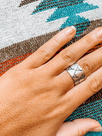 Steer Skull Adjustable Ring
