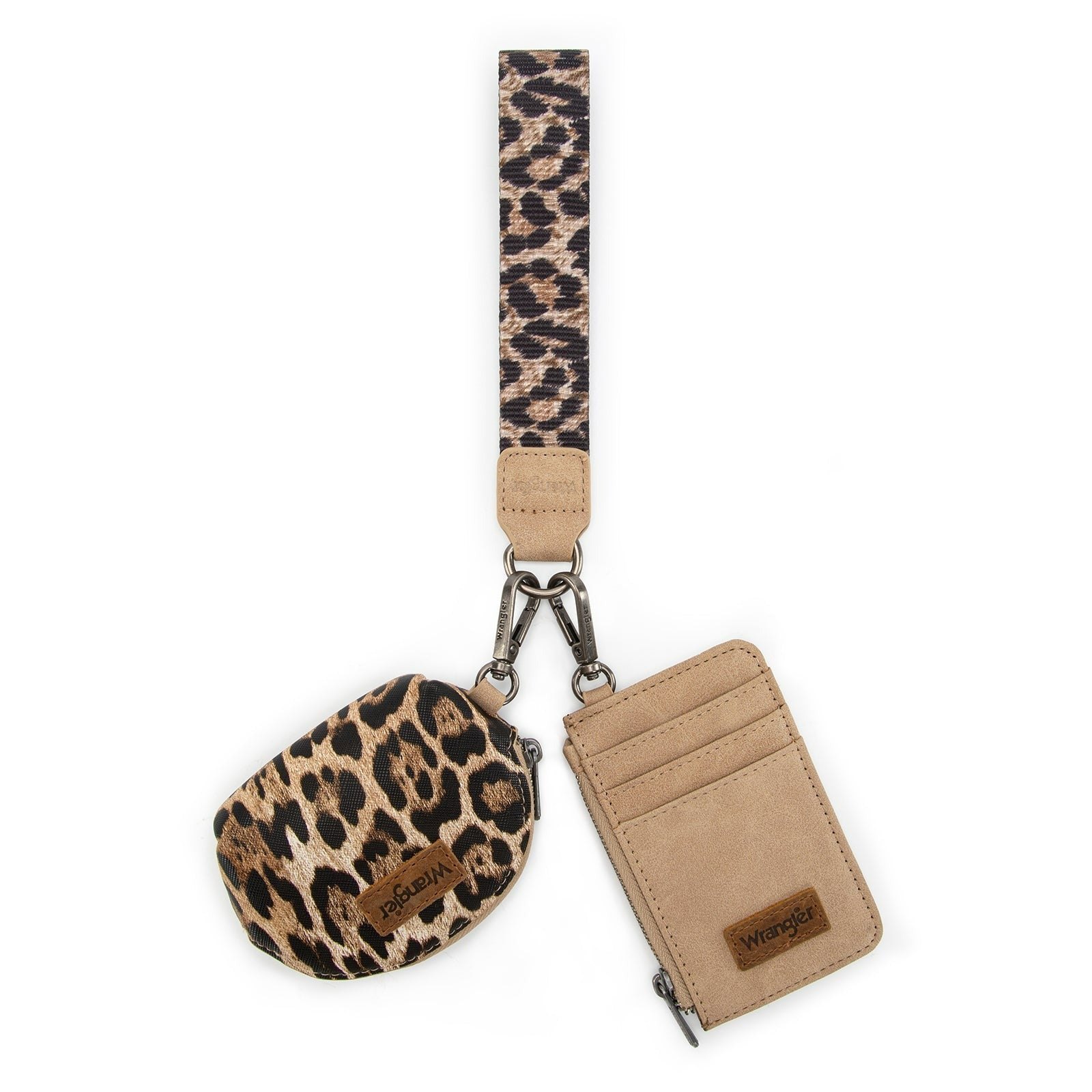 The Cats Meow Wristlet/Key Chain by Wrangler in Tan