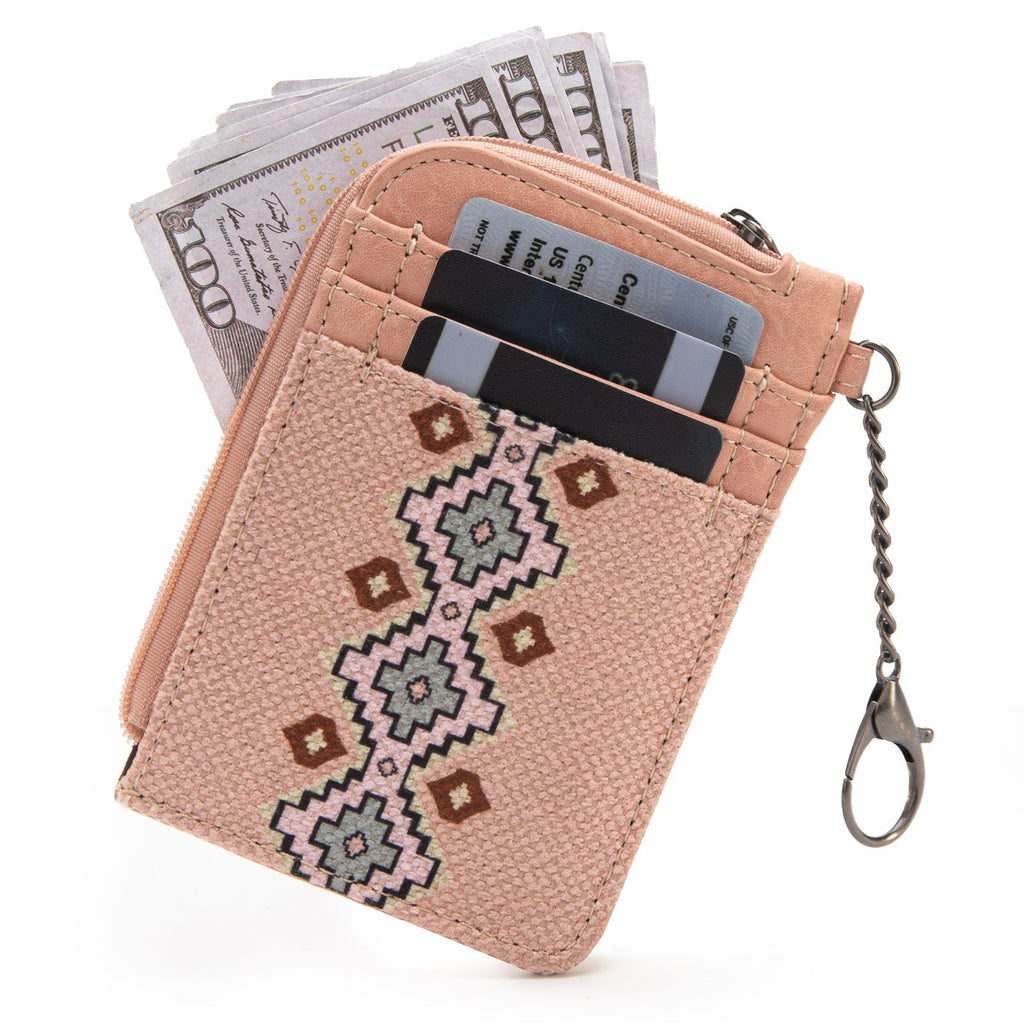 The Doc Bar Mini Zip Card Case by Wrangler - Pink Paradise
