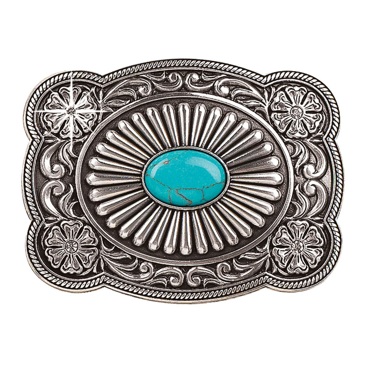 The Turquoise Beauty Belt Buckle by Blazin’ Roxx