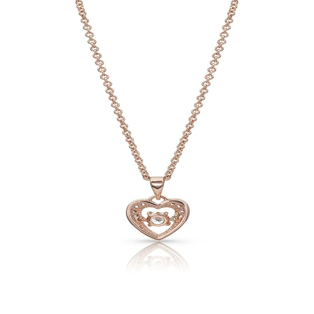 Let's Dance A Little Dance Rose Gold HeartNecklace by Montana Silversmiths