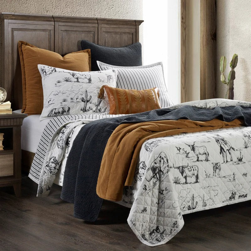 Ranch Life Printed Reversible Quilt Set - QUEEN SIZE