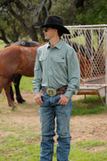 The Down Home Arenaflex Men's Pearl Snap Camp Shirt by Cinch