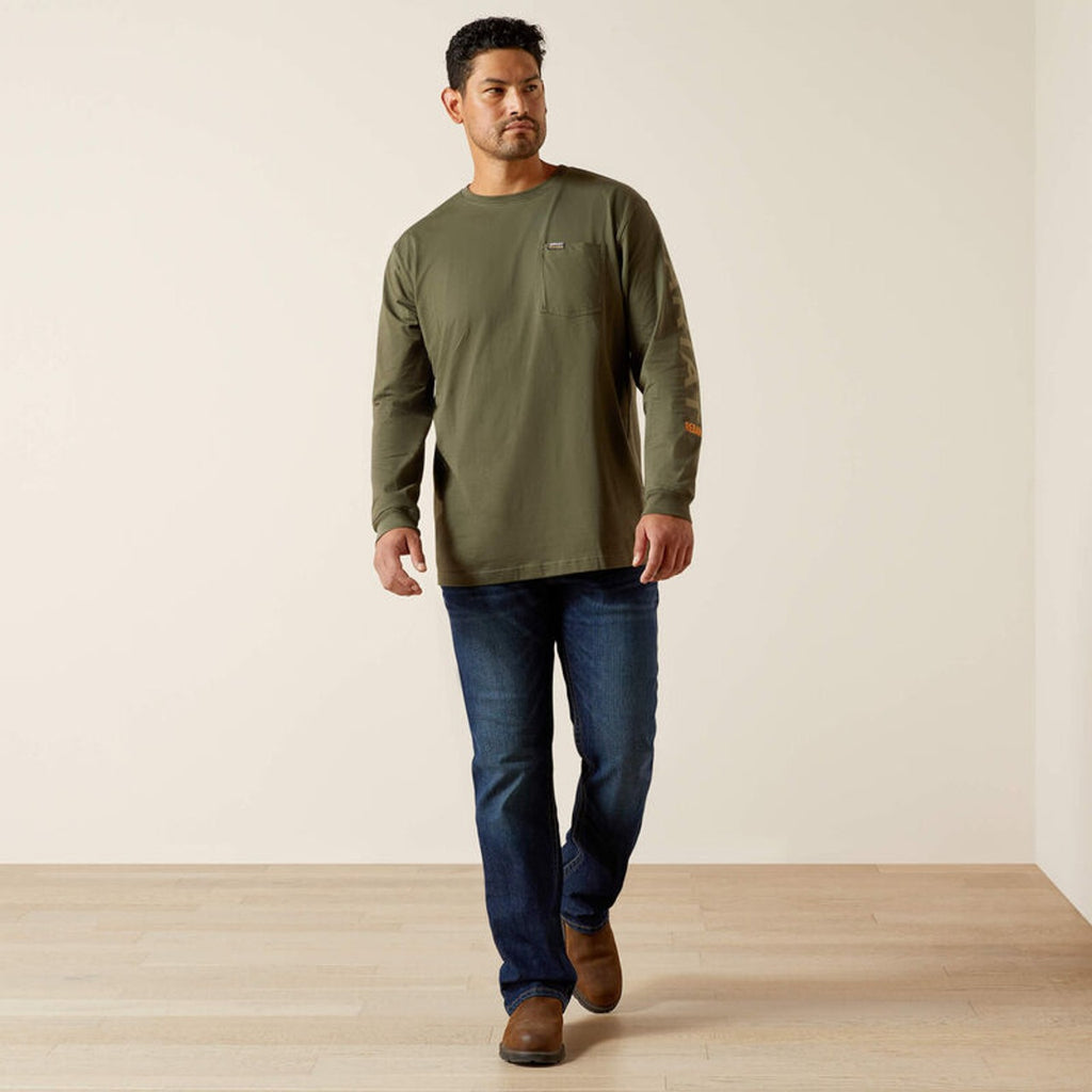Ariat Men's Rebar Grape Leaf Long Sleeve T-Shirt