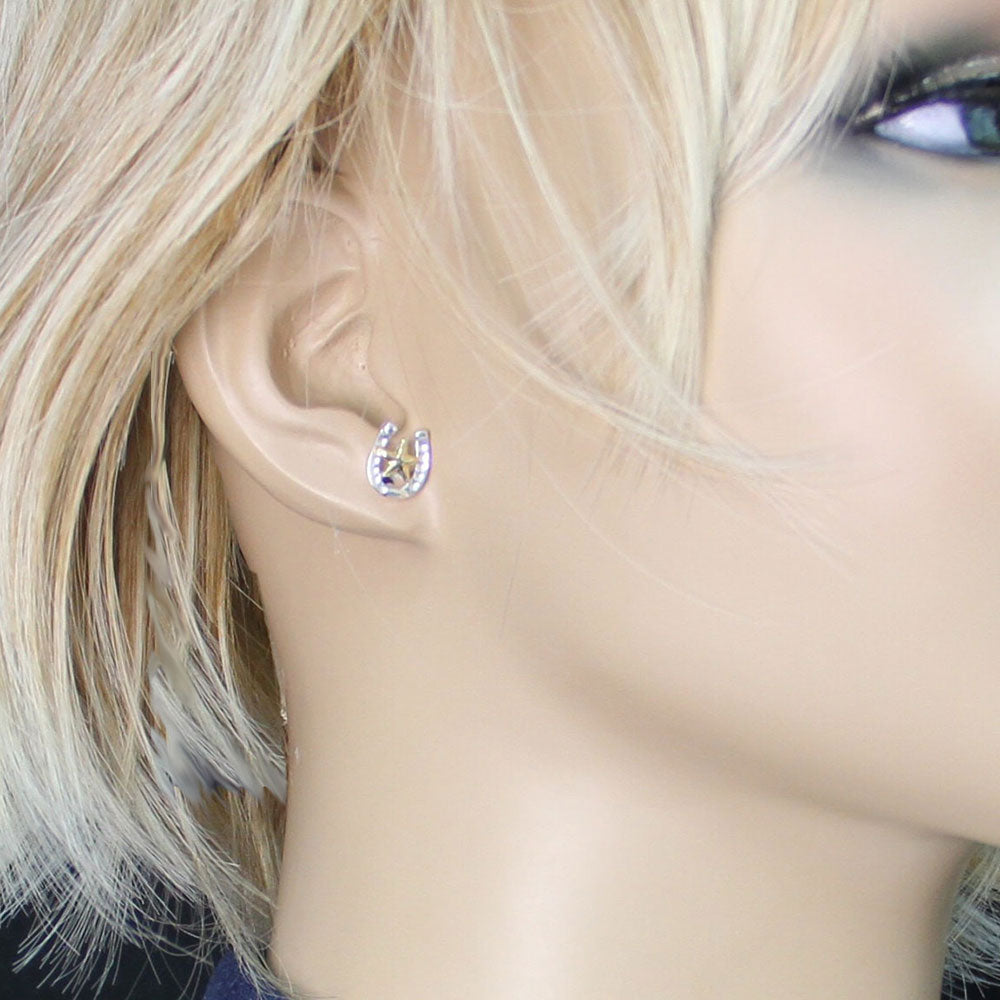 Mini Horseshoe Superstar Stud Earrings by Montana Silversmiths