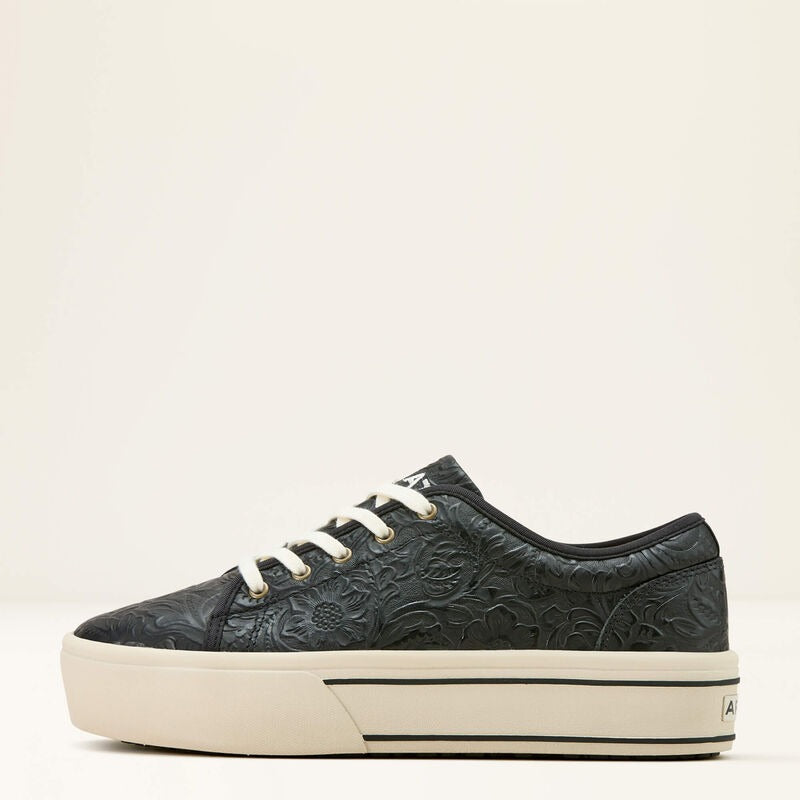 Skyler Sneaker by Ariat in Black Floral Emboss