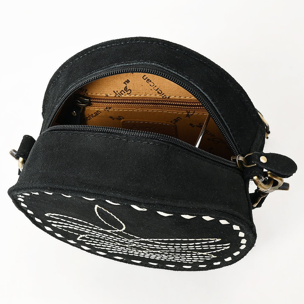 The Boot Stitch Cutie Round Purse in Licorice by American Darling