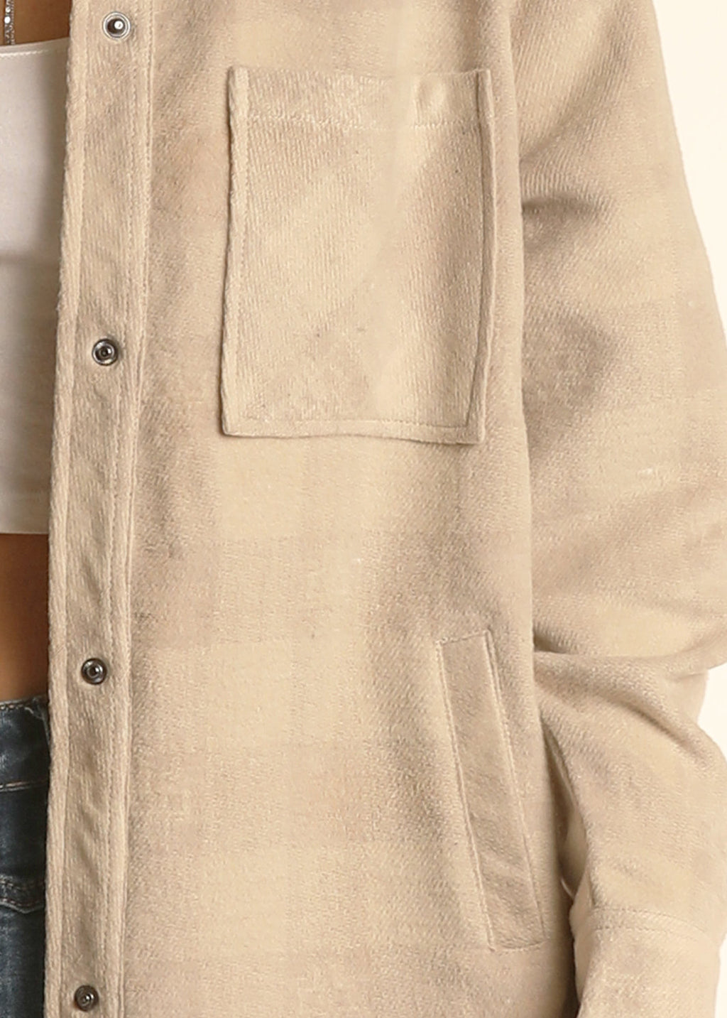 The Champagne Cremello Shacket by Rock & Roll Denim