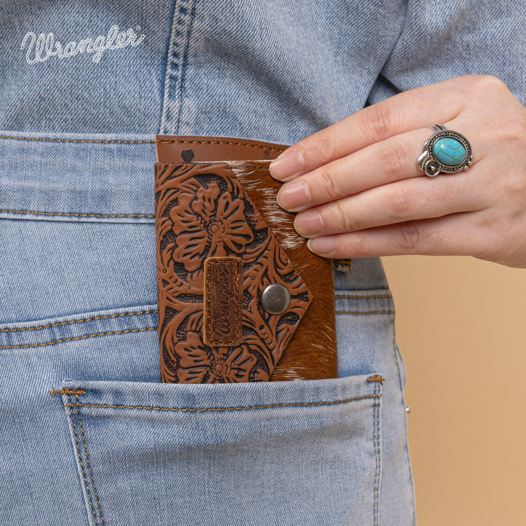 The Calico Range Carved Hide Wrangler Wallet - Brown