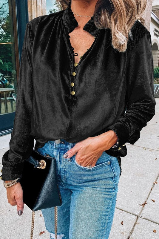The Georgia Jolene Velvet Blouse