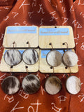 Buttonbelle Cowhide Drop Earring