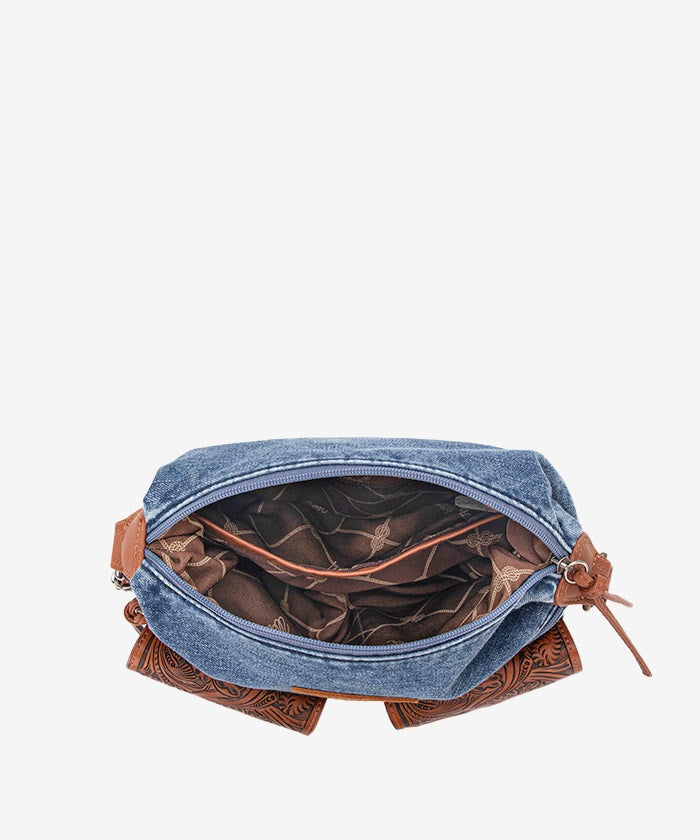 The Fancy Blue Jean Tooled Wrangler Crossbody Purse