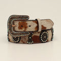 The Fancy Mocha Moo Calf Hair Concho Belt by Angel Ranch