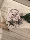 The Antiqued Victory Star Earring - Turquoise Stone