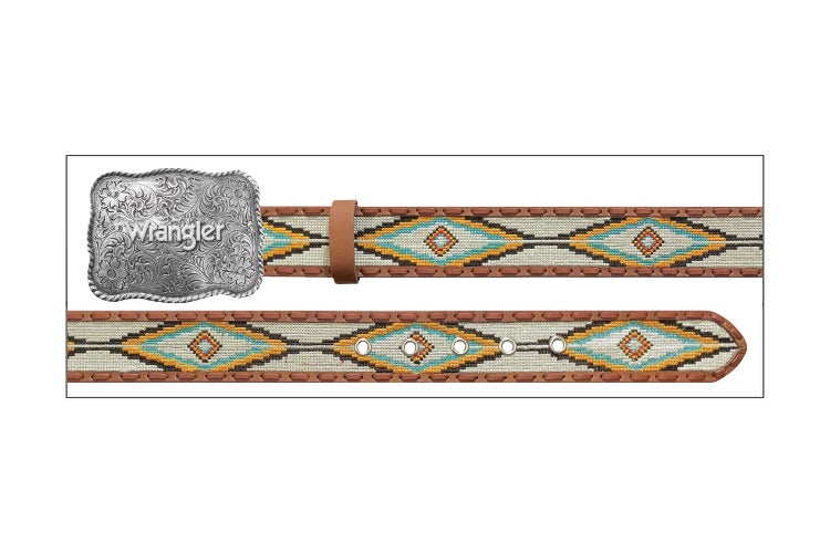 The All Fun Aztec Embroidered Belt by Wrangler