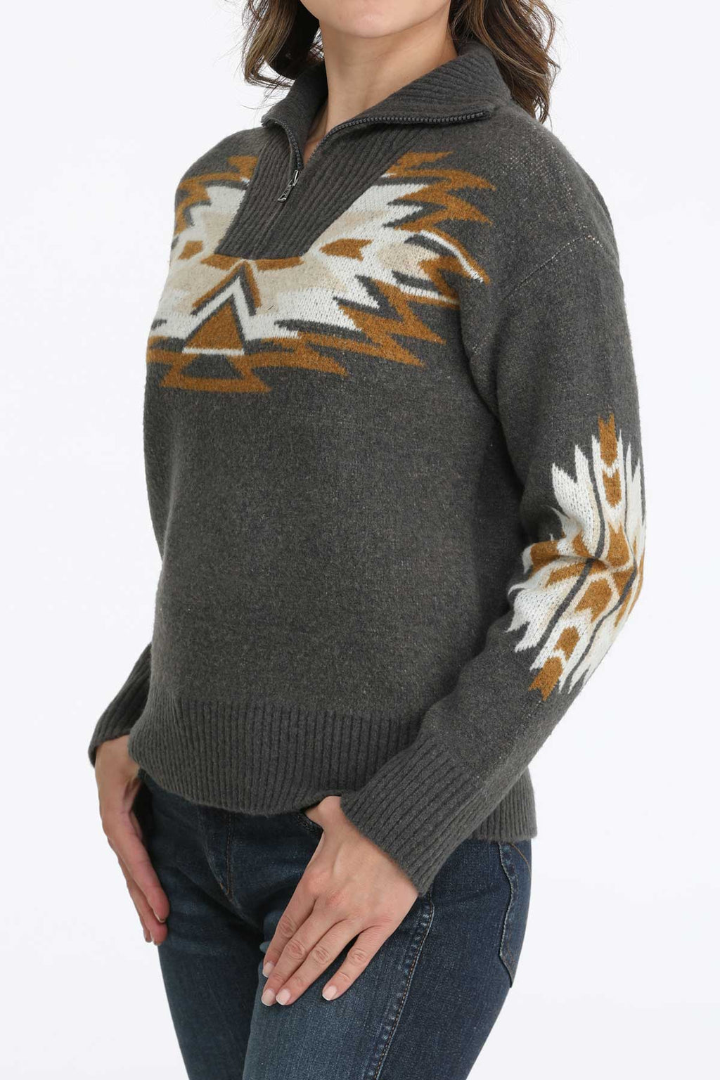 The Cowbabe Class Ladies 1/4 Zip Sweater by Cinch