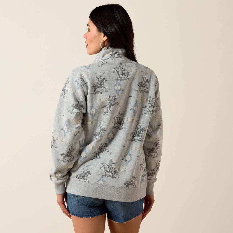 The Ropin' Dreams 1/4 Zip Sweatshirt By Ariat in Sapphire