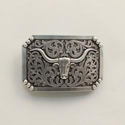 The Stud Longhorn Skull Belt Buckle by Nocona