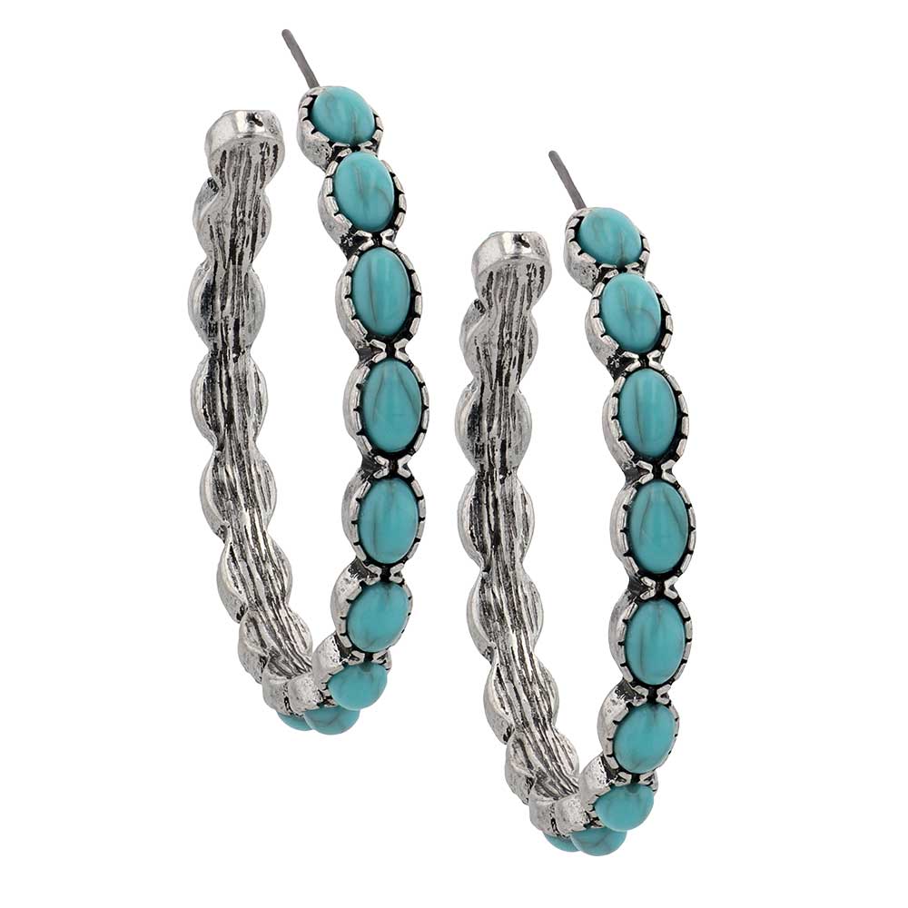 The Azure Horizons Hoop Attitude Earrings by Montana Silversmiths