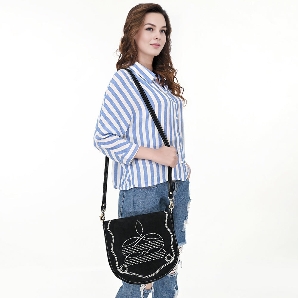 The Boot Stitch Cutie Purse in Licorice by American Darling (Large)