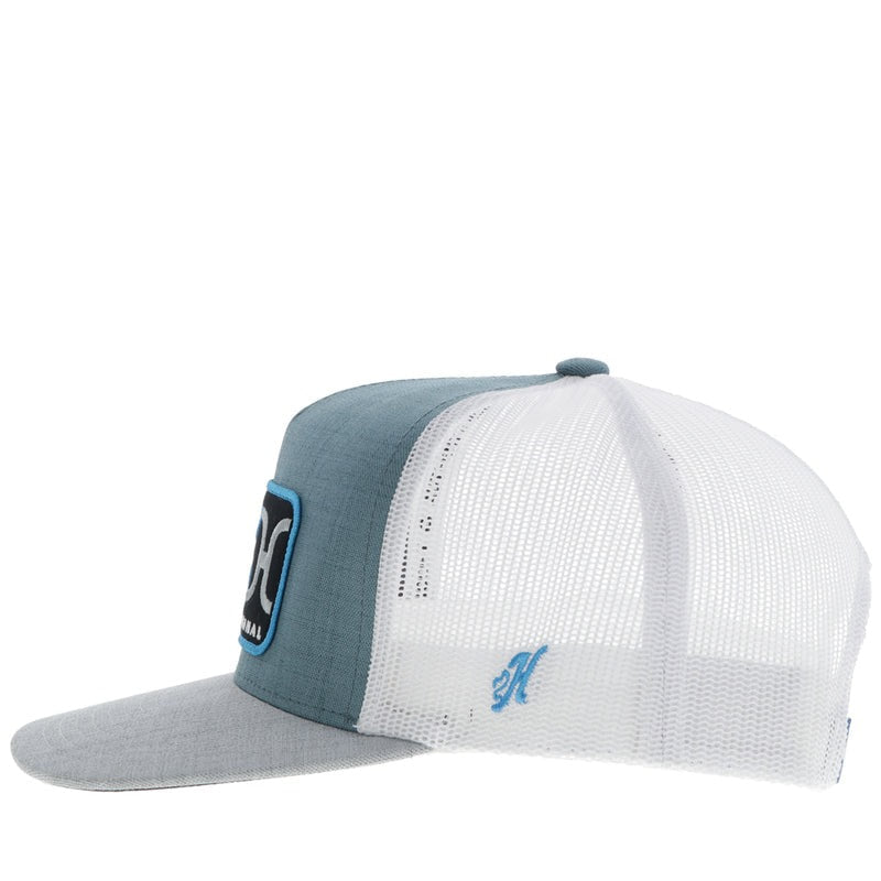 Gangsta Hat by Hooey - Teal/White YOUTH SIZE