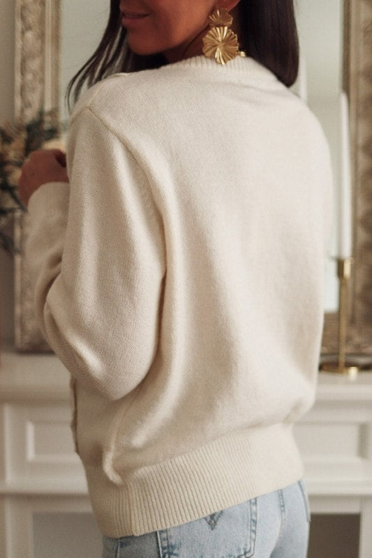 The Chancey Ray Lacey Cardigan in Marshmallow Cream