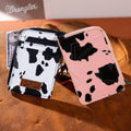 The Dairy Delight Mini Zip Card Case by Wrangler - Pink Cow Print